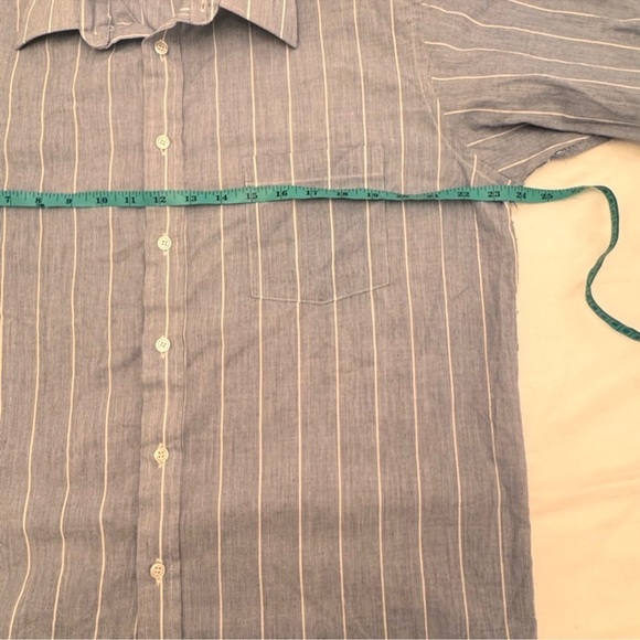 Manhattan Blue Vintage Pinstripe Button-Down Shirt - Classic 80s/90s Style - Picture 6 of 6
